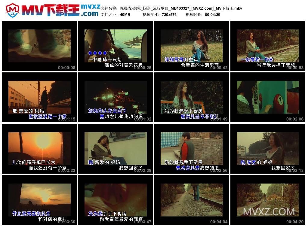 张馨戈-想家_国语_流行歌曲_MB103327